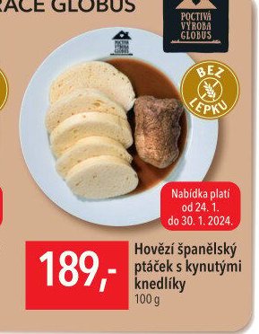 Hovězí španělský ptáček s kynutými knedlíky