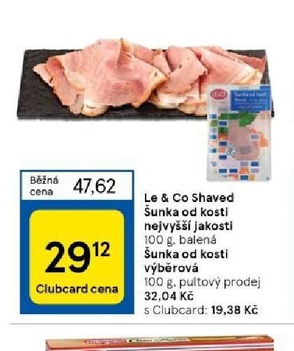 Le & Co Shaved Šunka od kosti nejvyšší jakosti