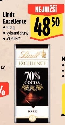 Čokoláda Excellence Lindt