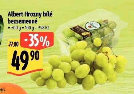 Hrozny bílé bezsemenné Albert