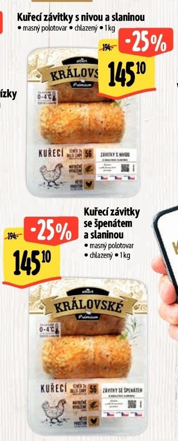 Kuřecí závitky královské Premium Albert
