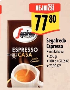 Mleté kávy Espresso Segafredo