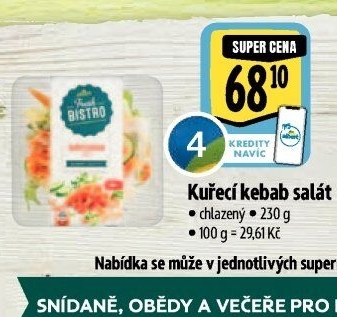 Salát kuřecí kebab Albert Fresh Bistro