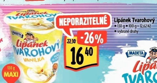 Dezert Lipánek tvarohový Madeta