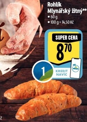 Rohlík Mlynářský žitný Albert