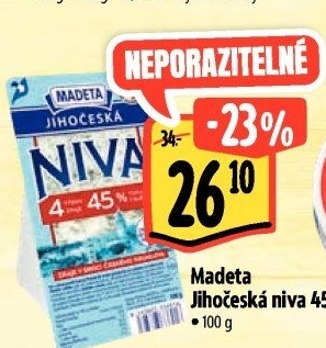 Sýr Niva Jihočeská 45% Madeta