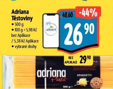 Těstoviny semolinové Adriana