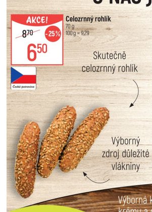 Celozrnný rohlík