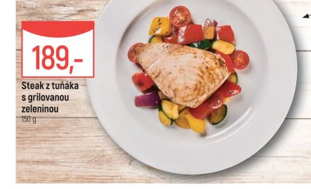 Steak z tuňáka s grilovanou zeleninou