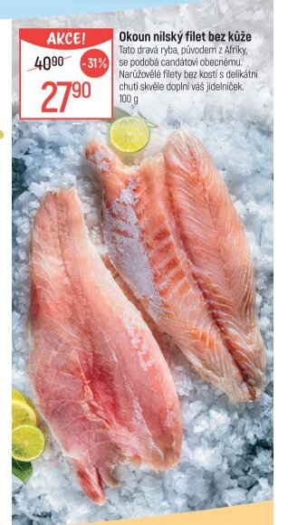 Okoun nilský filet bez kůže