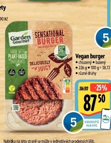 Burger veganský Veggie Garden Gourmet