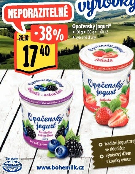 Jogurt ochucený Opočenský Bohemilk