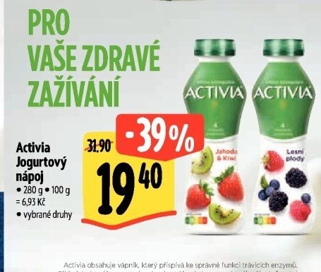 Jogurtový nápoj Activia Danone