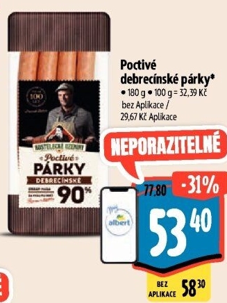 Párky debrecínské poctivé Kostelecké uzeniny