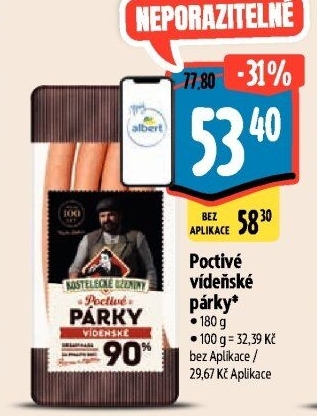 Párky vídeňské poctivé Kostelecké uzeniny