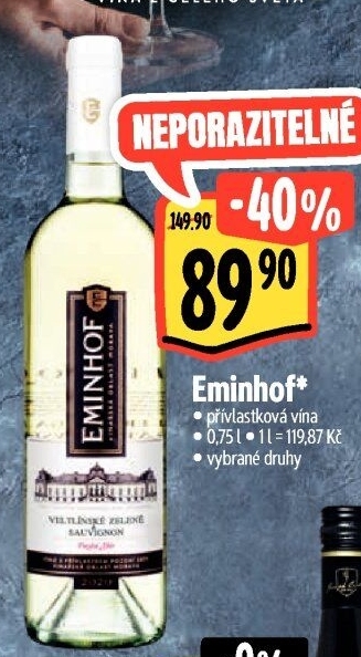 Víno Eminhof Diana Moravia - přívlastkové