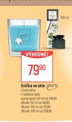 Svíčka ve skle puro