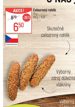 Celozrnný rohlík