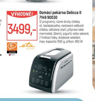 Domácí pekárna Delicca II 7149 90030