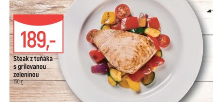 Steak z tuňáka s grilovanou zeleninou