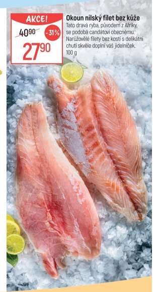 Okoun nilský filet bez kůže