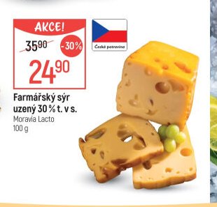 Farmářský sýr uzený 30 % t. v s.