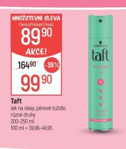 Taft lak na vlasy, pěnové tužidlo