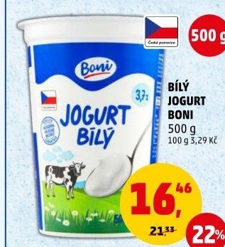 Bílý jogurt Boni