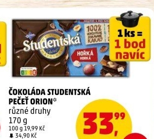 Čokoláda Studentská pečeť Orion