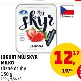 Dezert zakysaný ochucený Můj Skyr 0% Milko