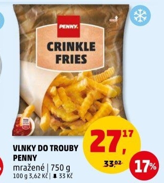 Hranolky vlnky mražené Penny