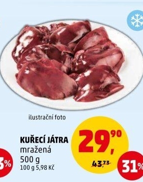 Játra kuřecí mražená