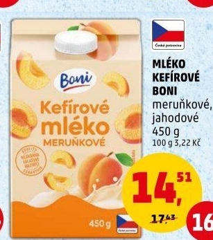 Kefírové mléko ochucené Boni