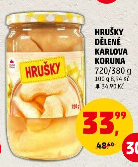 Kompot hrušky Karlova Koruna