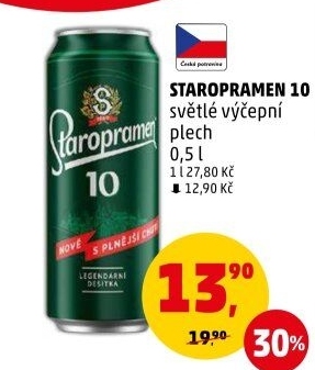 Pivo světlé výčepní 10° Staropramen