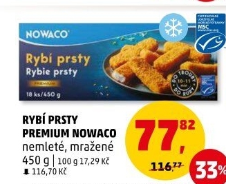 Rybí prsty nemleté mražené Nowaco Premium