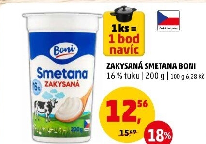 Smetana zakysaná Boni 16%