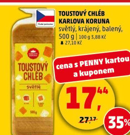 Toustový chléb Karlova Koruna