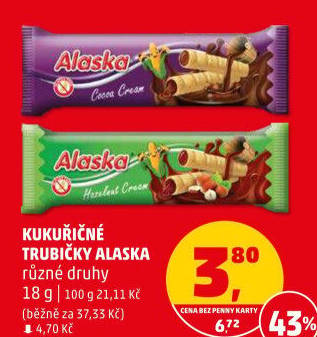 Trubičky bez lepku Alaska