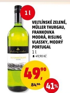 Víno Veltlínské zelené