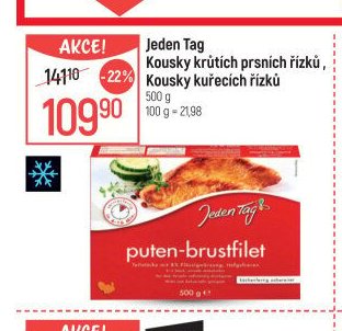 Jeden Tag Kousky krůtích prsních řízků, Kousky kuřecích řízků 500 g