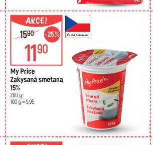 My Price Zakysaná smetana 15% 200 g