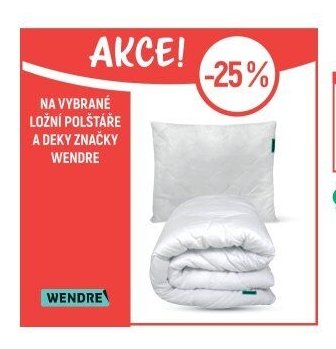 Na vybrané ložní polštáře a deky značky Wendre