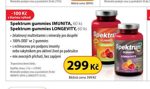 Spektrum gummies IMUNITA, 60 ks / LONGEVITY, 60 ks