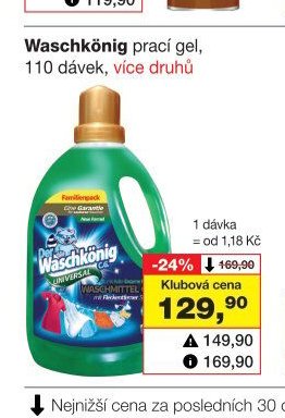 Waschkönig prací gel, 110 dávek