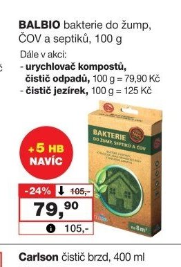 BALBIO bakterie do žump, ČOV a septiků