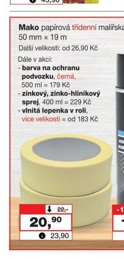 Mako papírová třídenní malířská zakrývací páska