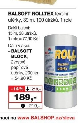 BALSOFT ROLLTEX textilní utěrky