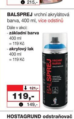 BALSPREJ vrchní akrylátová barva, 400 ml