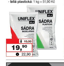 UNIFLEX sádra, 1 kg, bílá